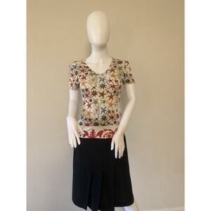 Rare Authentic Versace Collection Women's Sea Life T-Shirt Short Sleeve Size 38